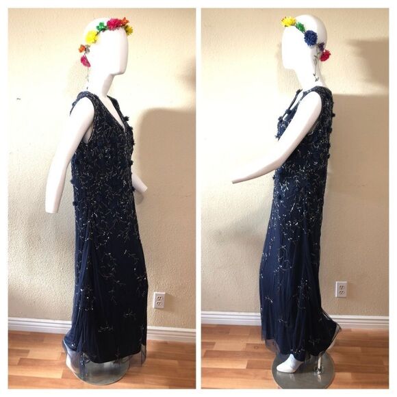 Pisarro Nights 3D Embellished Mesh A-Line Gown - Picture 4 of 8